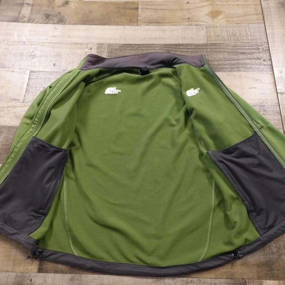 The North Face‎ full zip sweater jacket men's large green TKA stretch